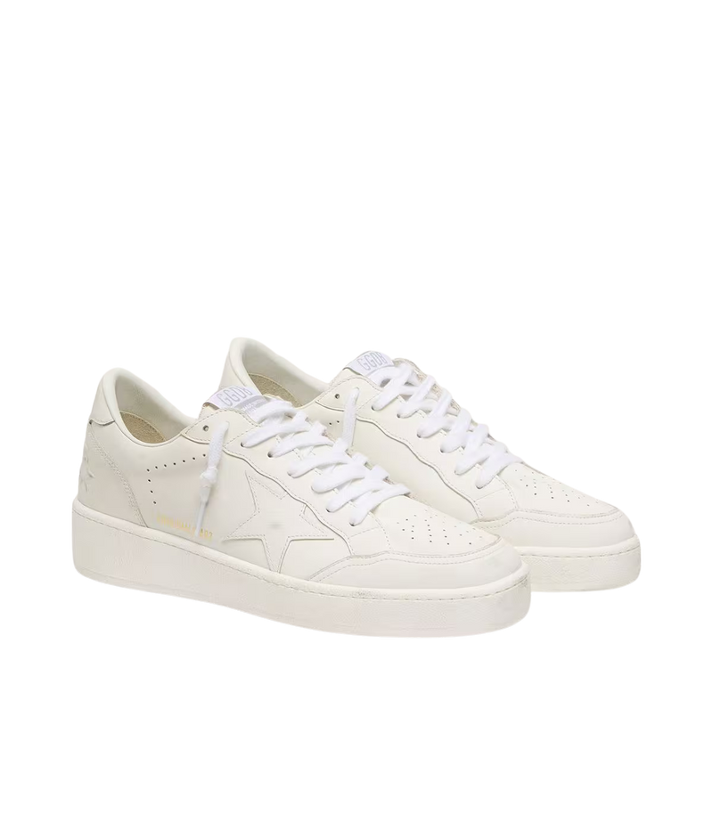 Golden Goose Ball Star 2 Sneaker In Optic White - angled side shot in pair