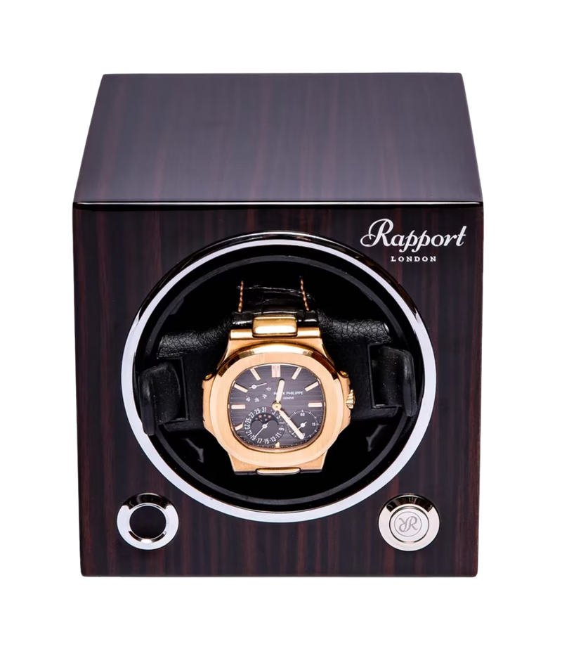 Evolution Cube Watch Winder in Macassar Wood
