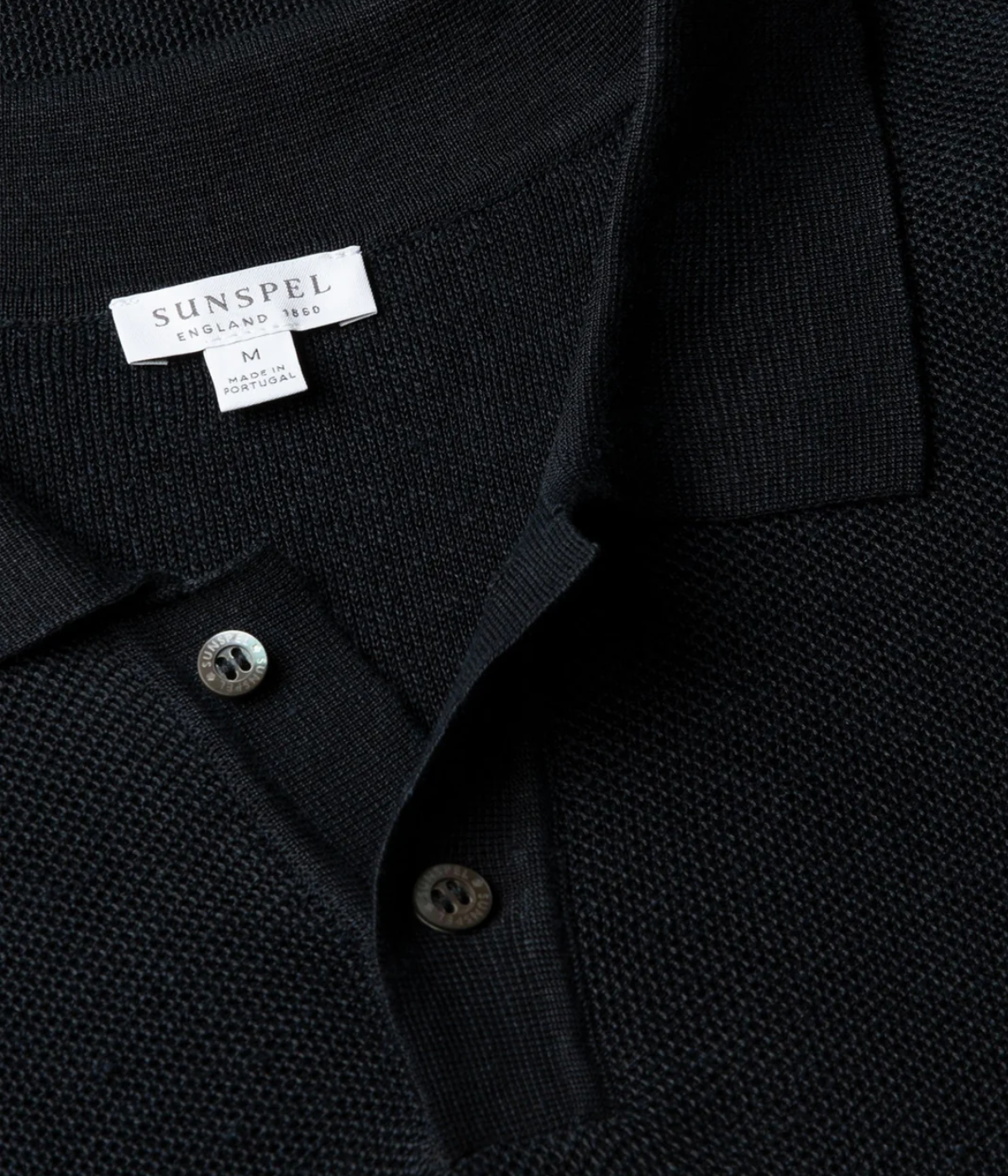 Linen Silk Honeycomb Polo In Light Navy