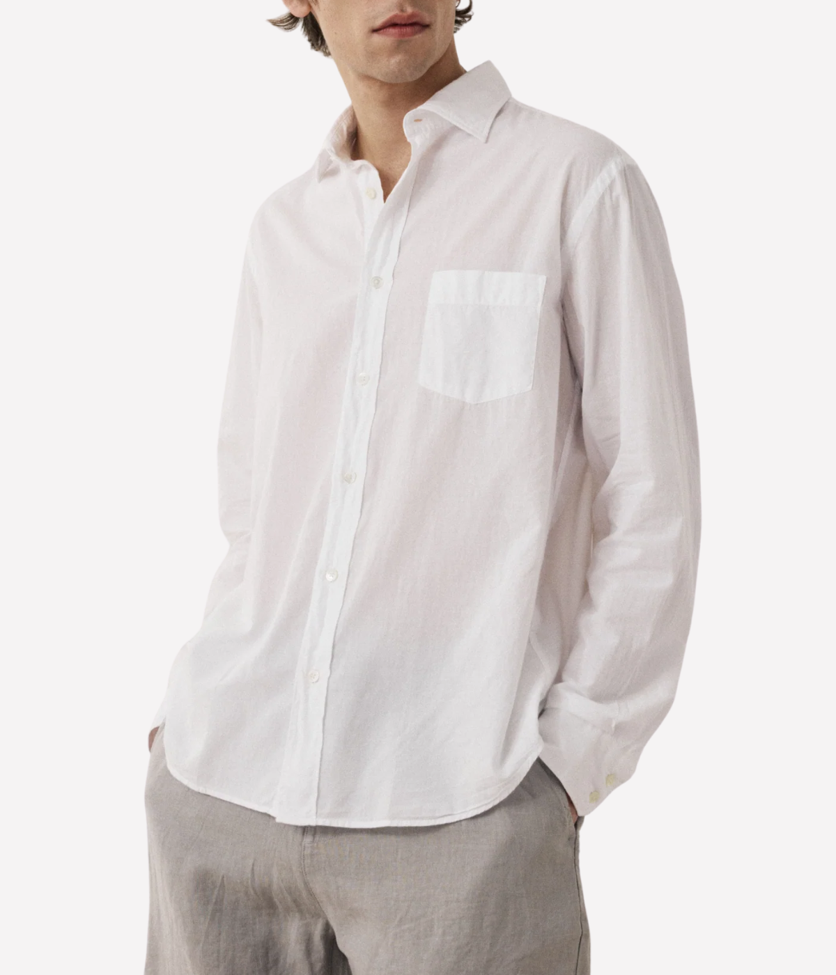 Men Woven Shirt in White