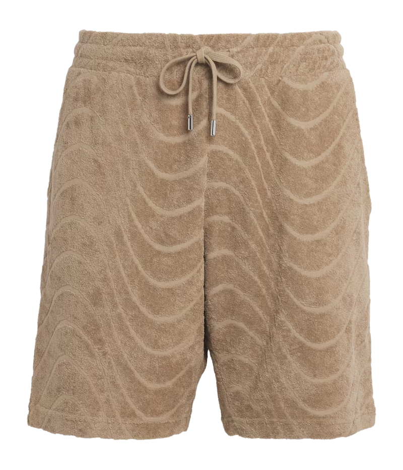 Augusto Cotton Blend Jacquard Short in Khaki