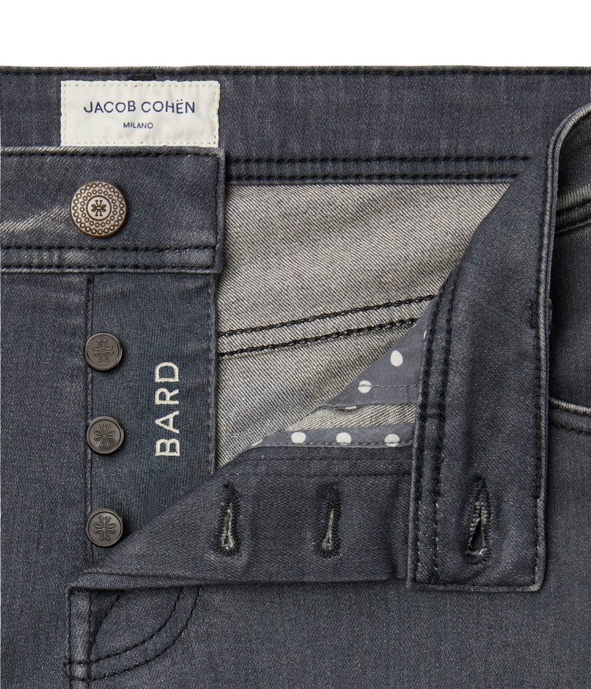 Pant 5 Pkt Slim Fit Bard In 800D Black Leather Patch