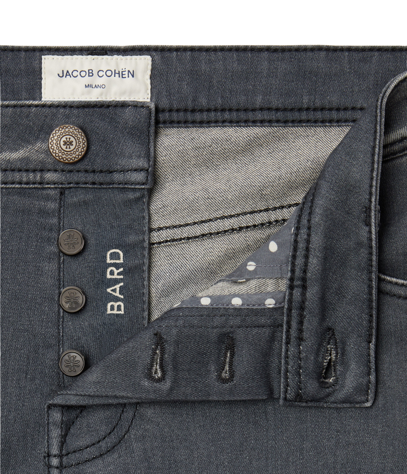 Pant 5 Pkt Slim Fit Bard In 800D Black Leather Patch