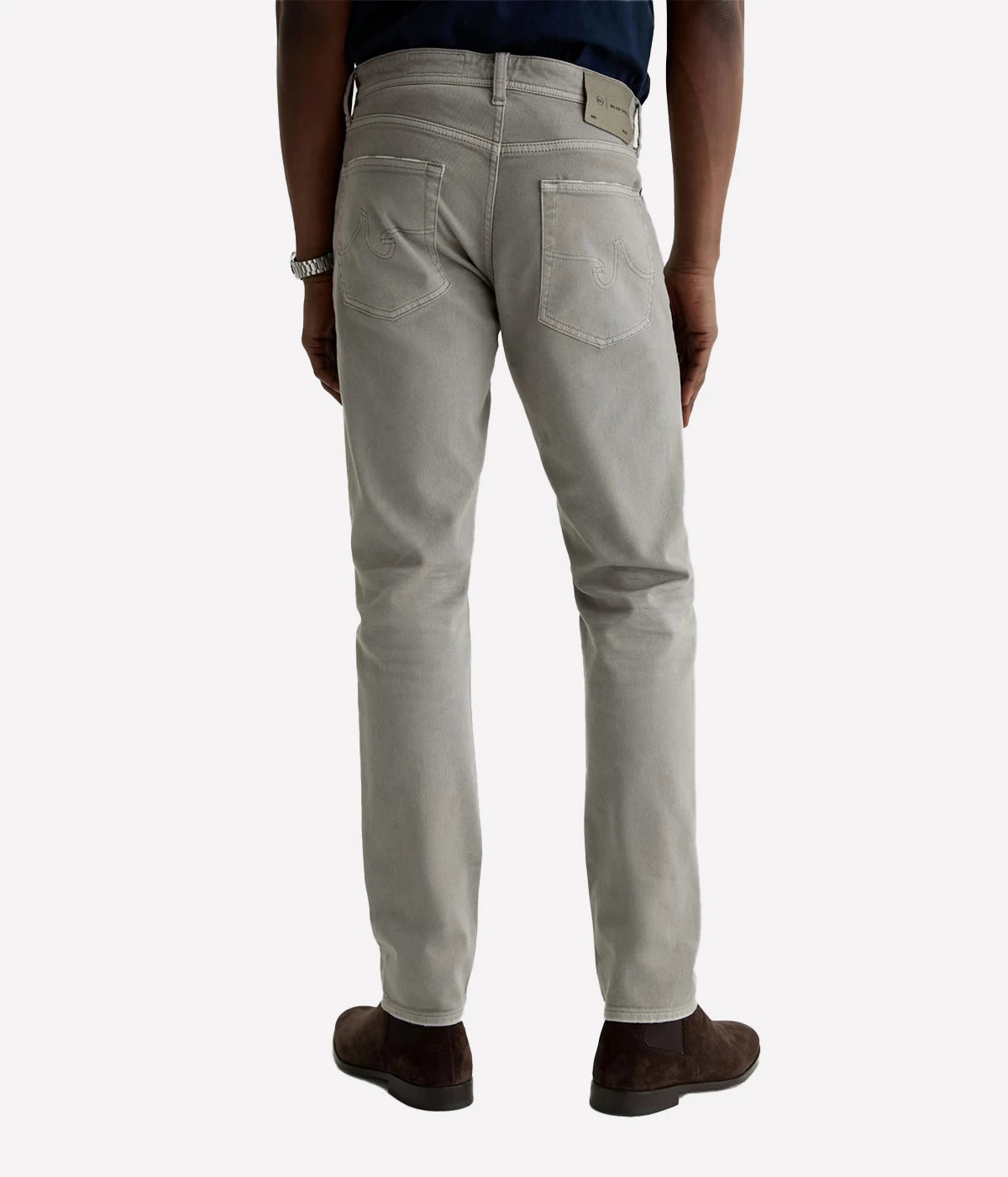 AG Tellis Jean 7 Years Sulfur Classic Grey On Model Back View Modern Slim Jean