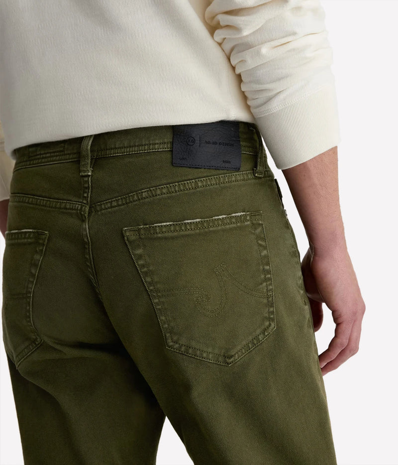 AG Everett 7 Years Sulfur Coastal Moss Close Up Back Pocket Details