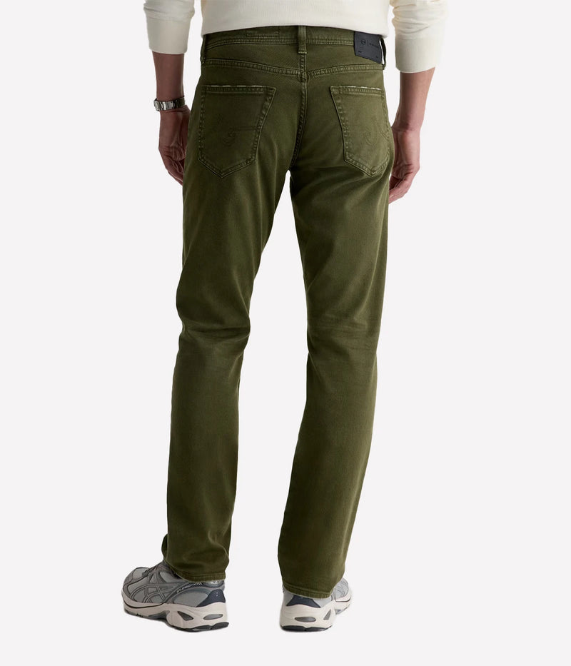 AG Everett 7 Years Sulfur Coastal Moss On Model Back View Slim Straight Pant