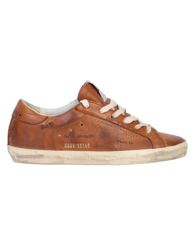 Super Star Sneaker in Brown Leather