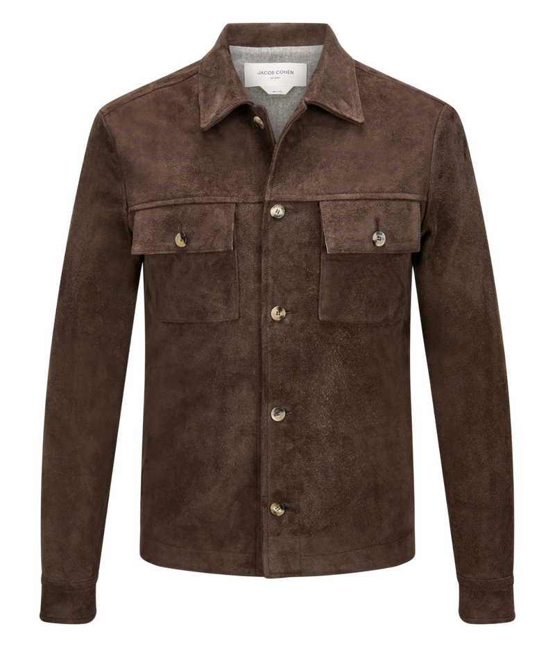 Light Jacket Leather Pelle Raw in Dark Chocolate