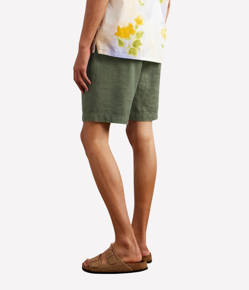Felipe Linen Short in Willow Green