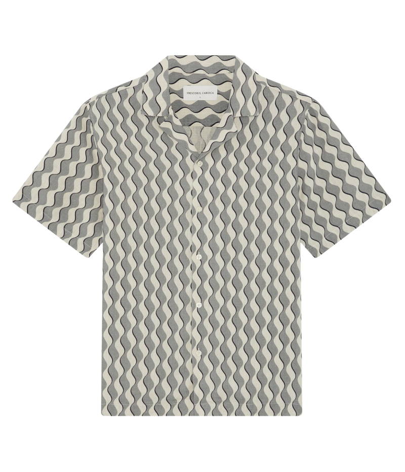 Roberto Linen Shirt Short Sleeve Shirt In Coastal Blue