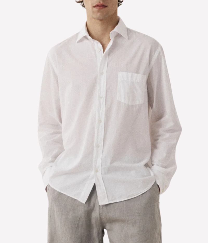 Men Woven Shirt in White