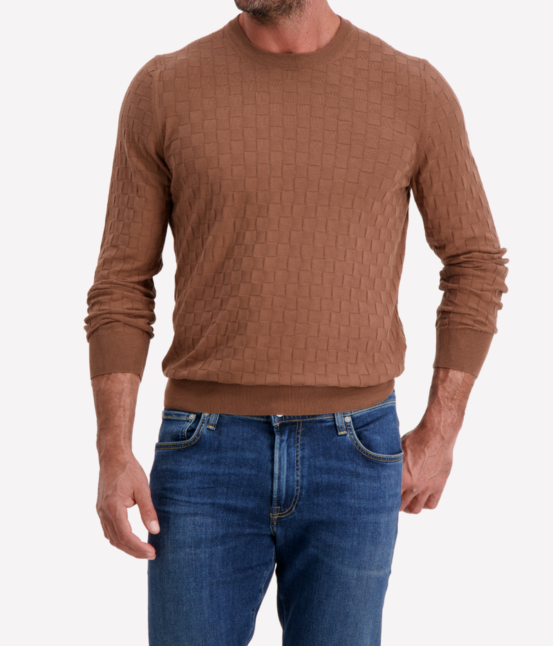 Crew Long Sleeve in Tobacco Brown