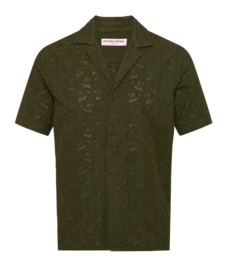 Maitan Broderie Anglaise Shirt in Bayleaf Green