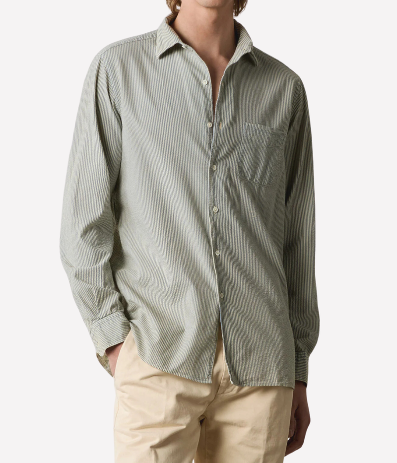 Front view of Massimo Alba Bowles Shirt in Champagne