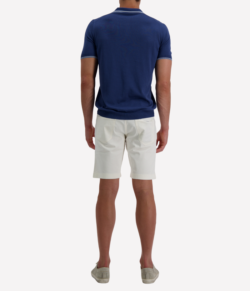 Short Sleeve Tennis Shirt in Mid Blue