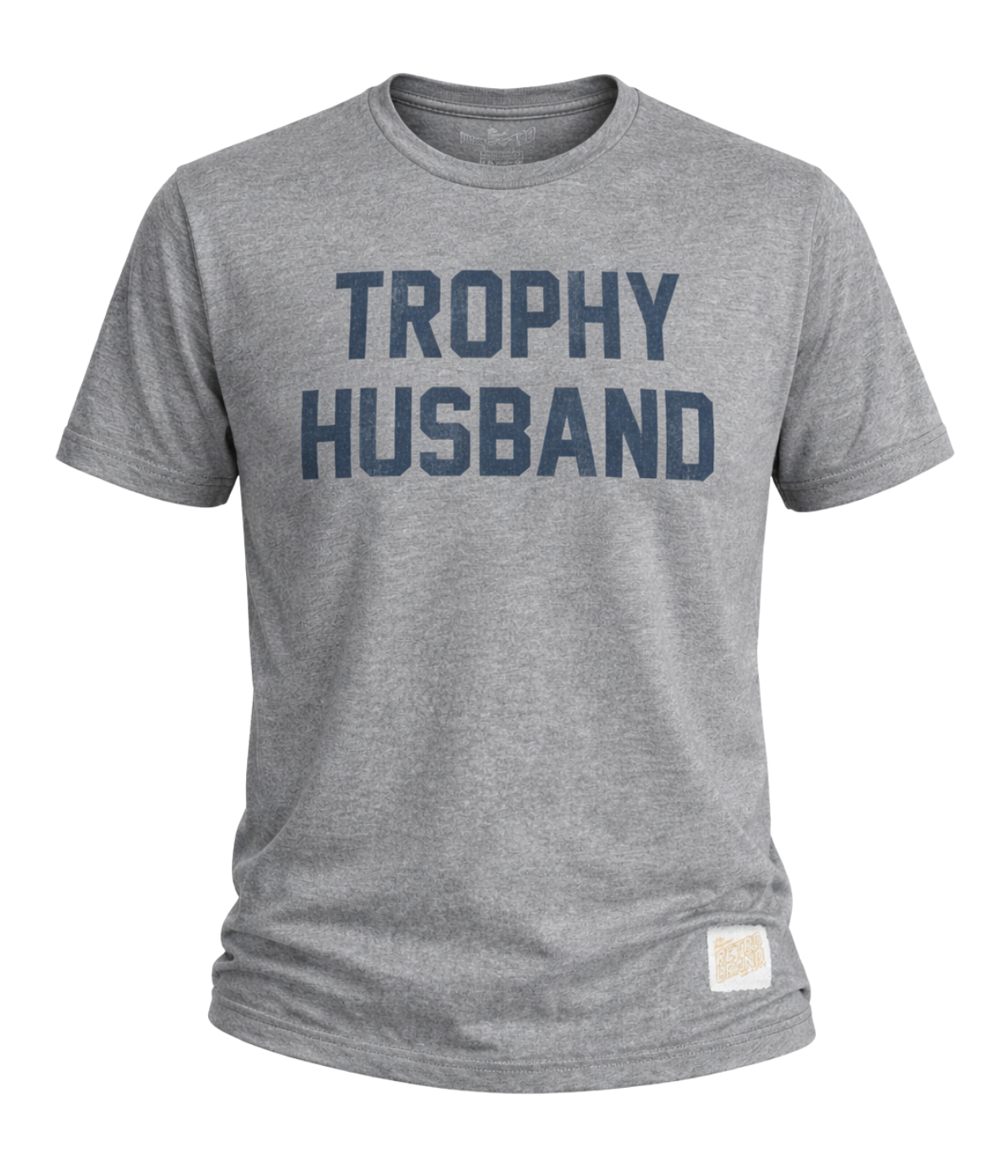 Trophy Husband Tee in Grey & Navy