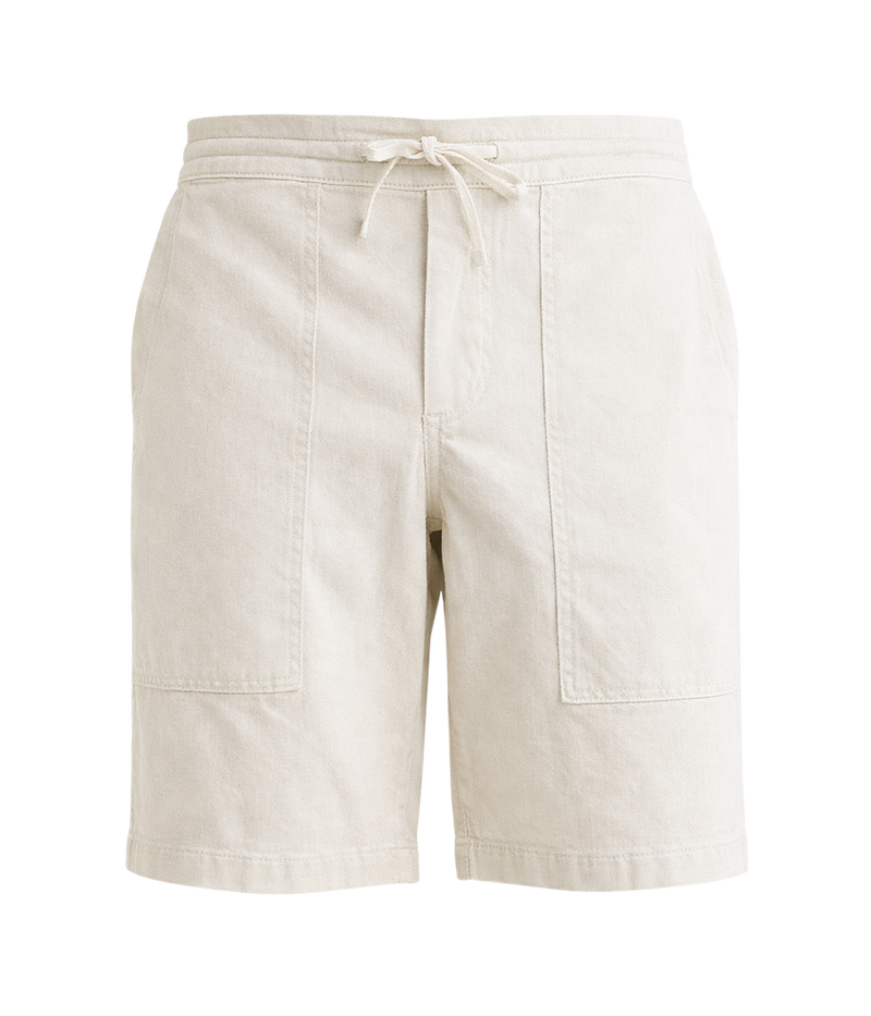 AG Wells Drawstring Short Natural Flat Lay Front View Relaxed Short