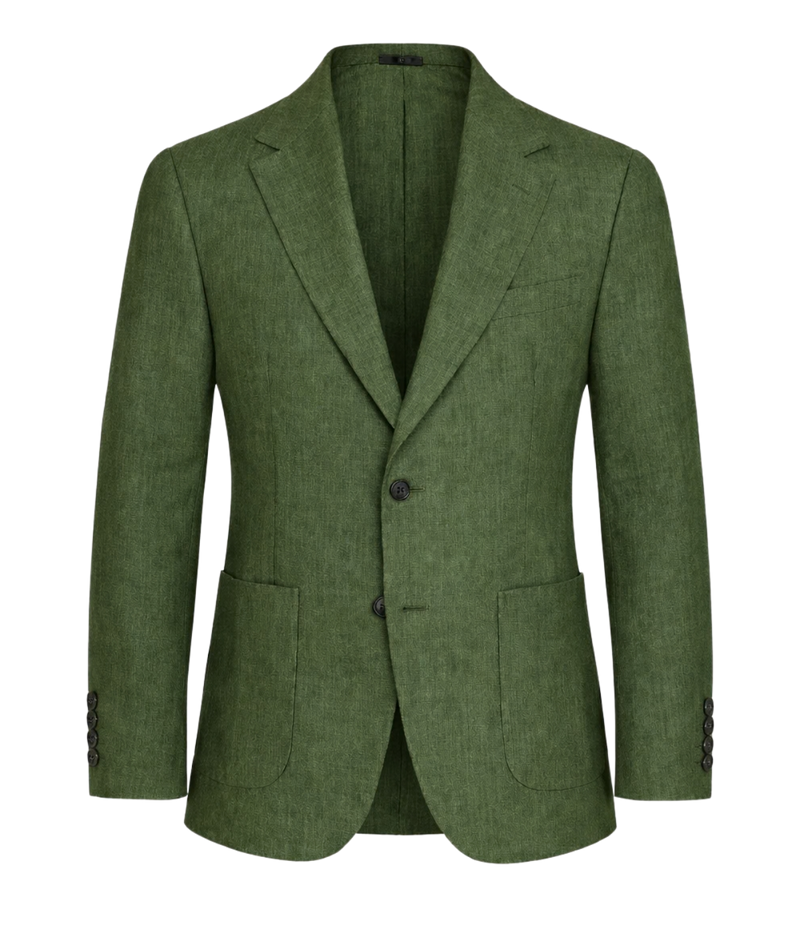 Linen Blazer in Hunter Green