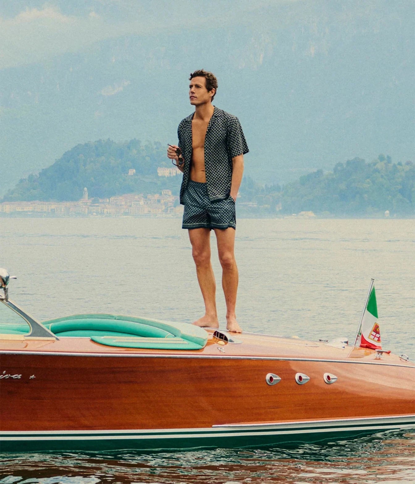 Maitan Printed Lyocell Shirt in Lario Green