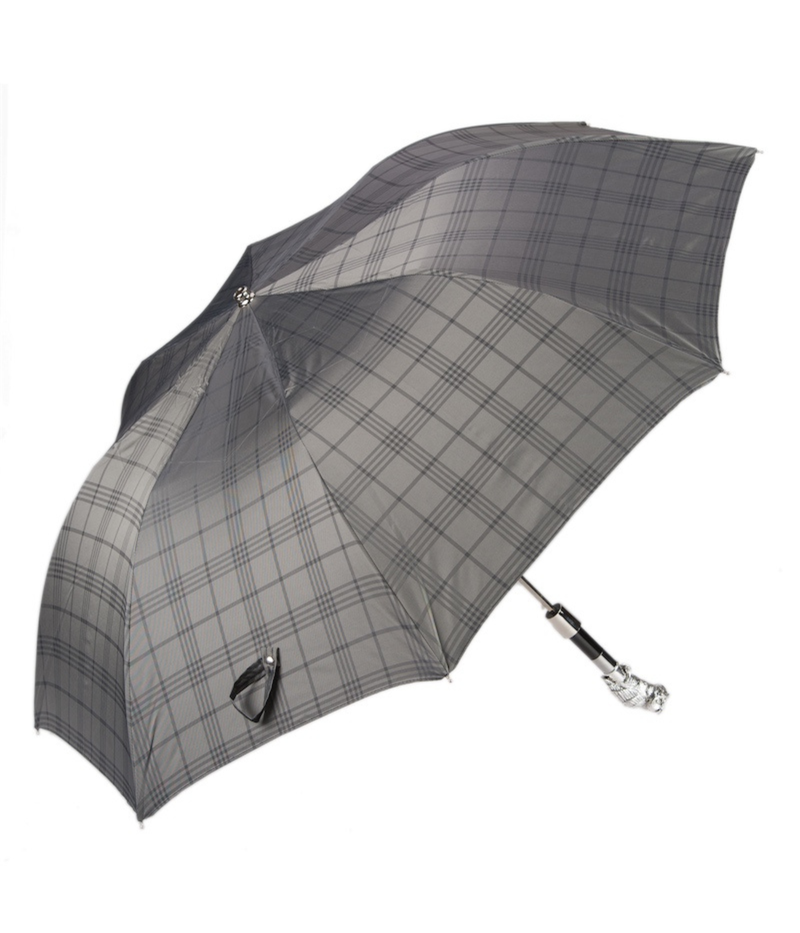 Pasotti Silver Owl Folding Umbrella - Full shot showing canopy