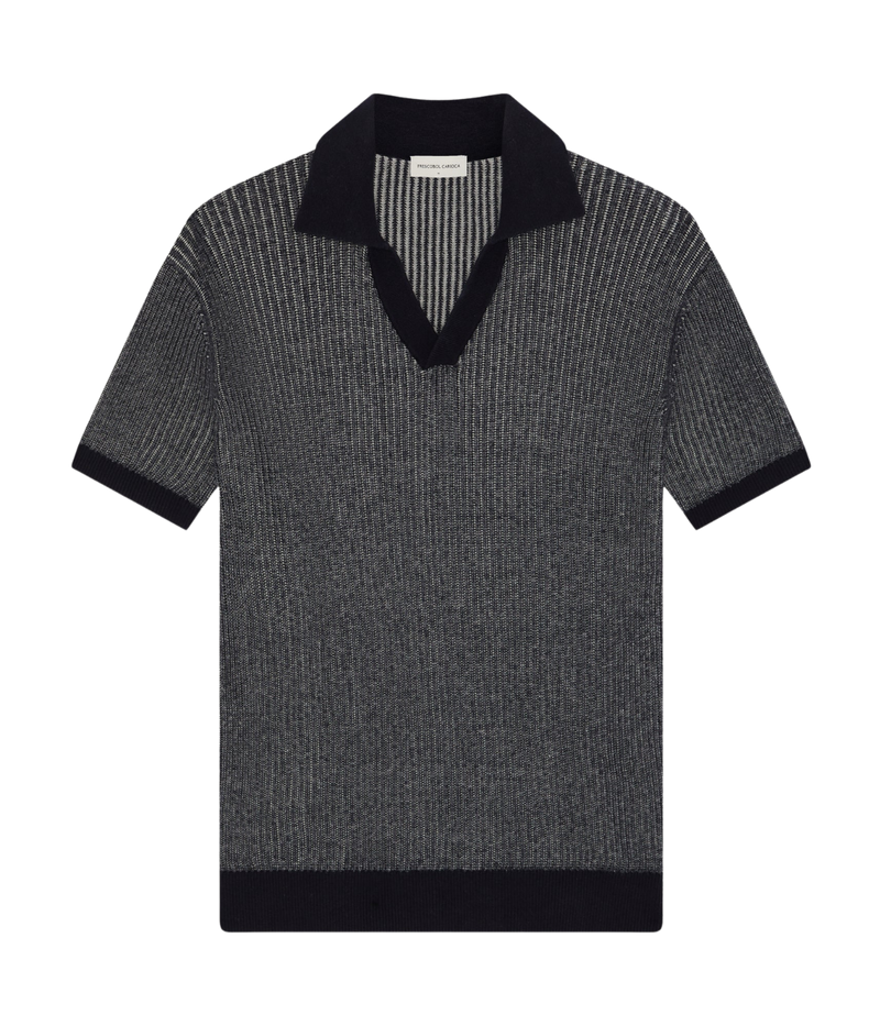 Rino Cotton Blend Polo In Navy