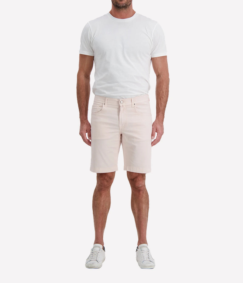Jacob Cohën Nicolas Bermuda 5 PKT Slim Fit in L73 Pink Leather Patch – Front View Tailored Bermuda Shorts