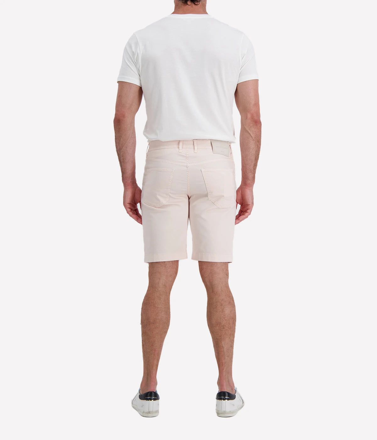 Jacob Cohën Nicolas Bermuda 5 PKT Slim Fit in L73 Pink Leather Patch – Back View Tailored Bermuda Shorts
