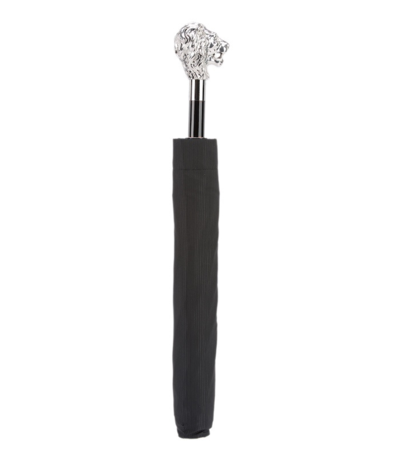 Pasotti Silver Lion Folding Umbrella - Full Shot