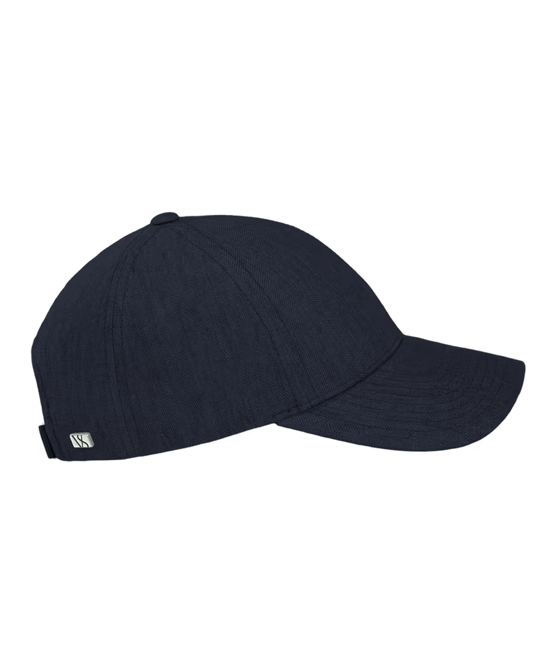 Front view of Varsity Headwear Linen Legacy Structured Cap in Deep Sea Navy