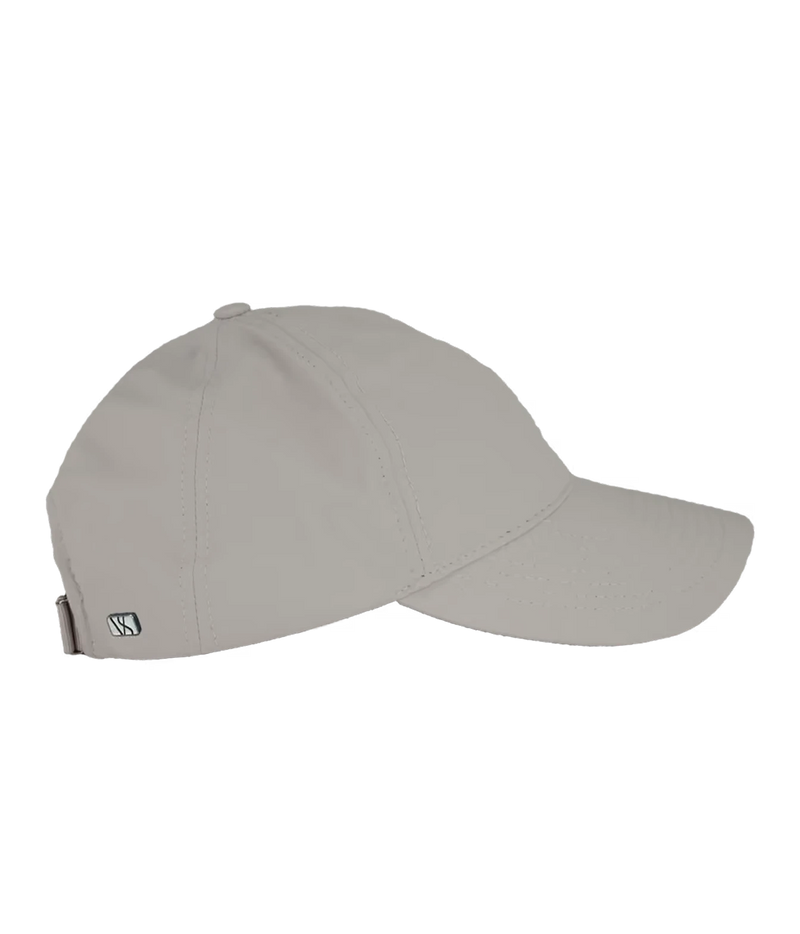 Front view of Varsity Headwear Active Tech Legacy Structured Cap in Beige