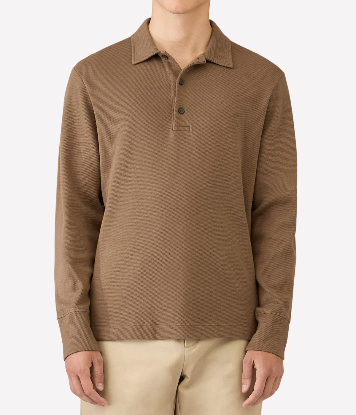 Long Sleeve Cellulock Polo In Dark Cedar