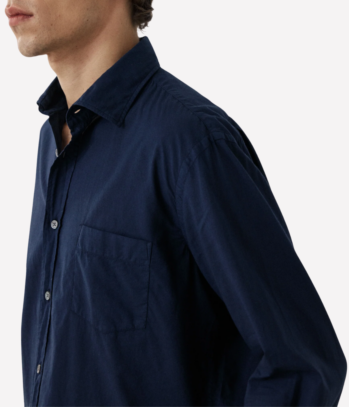 Men Woven Shirt in Navy Blue