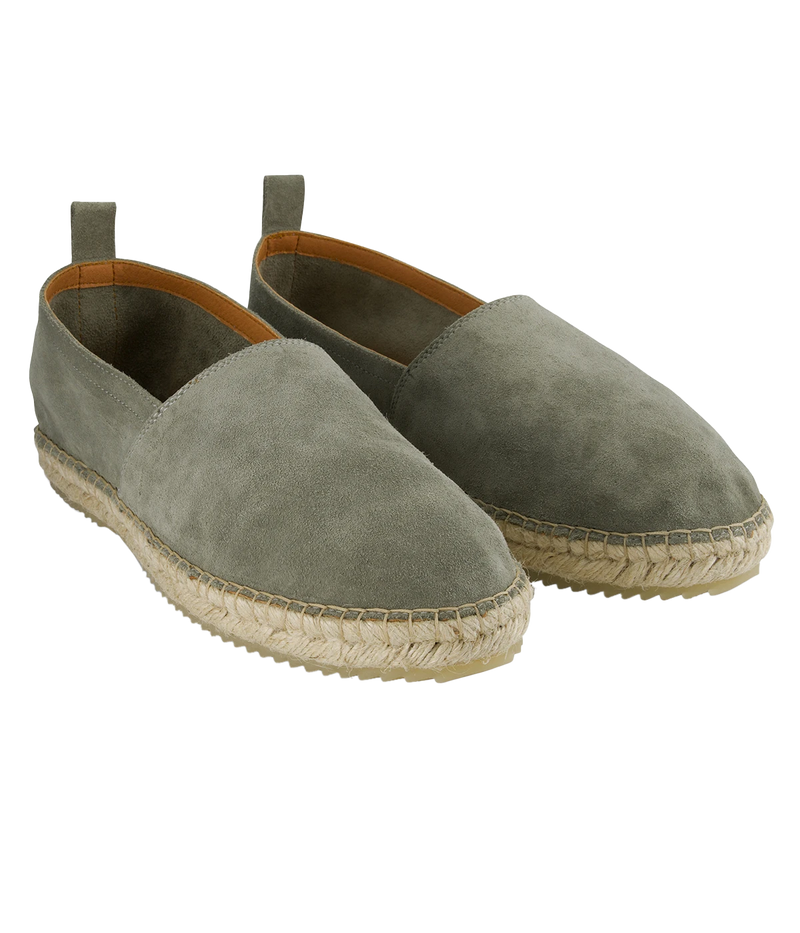 Helio Suede Espadrille in Pale Green