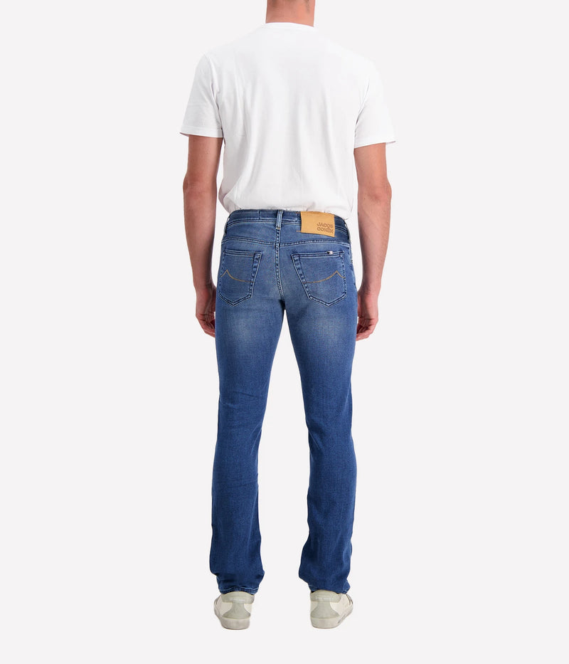 *FINAL SALE*Bard 5 Pocket Slim Fit Jean in Dark Blue Tan