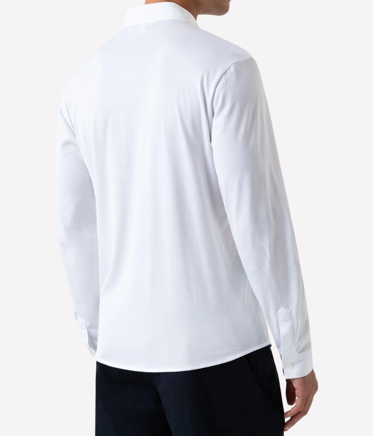Long Sleeve Jersey Shirt In White