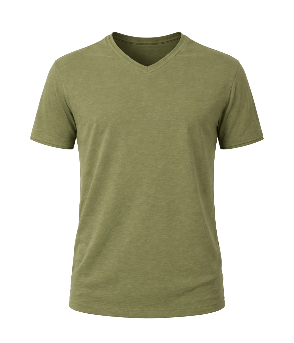 Miles Slub V Neck In Light Olive