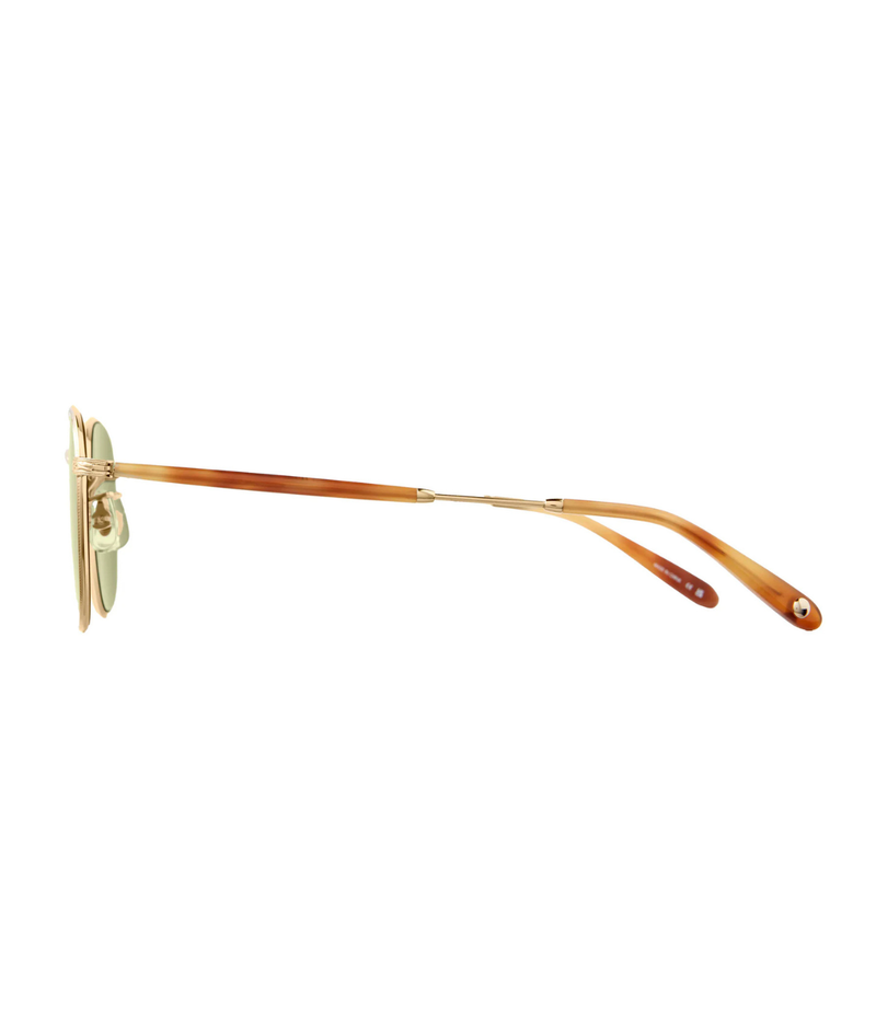 World Sun 49 Gold-Ember Tortoise in Semi Flat Green - Arm Shot