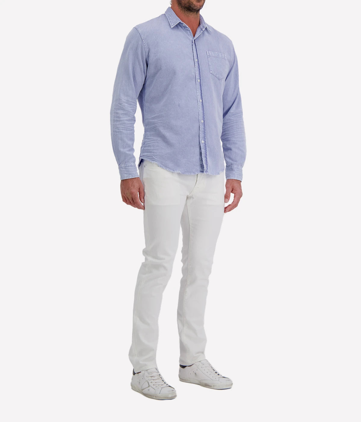 Luke Woven Button Up Shirts In Pool Water Blue