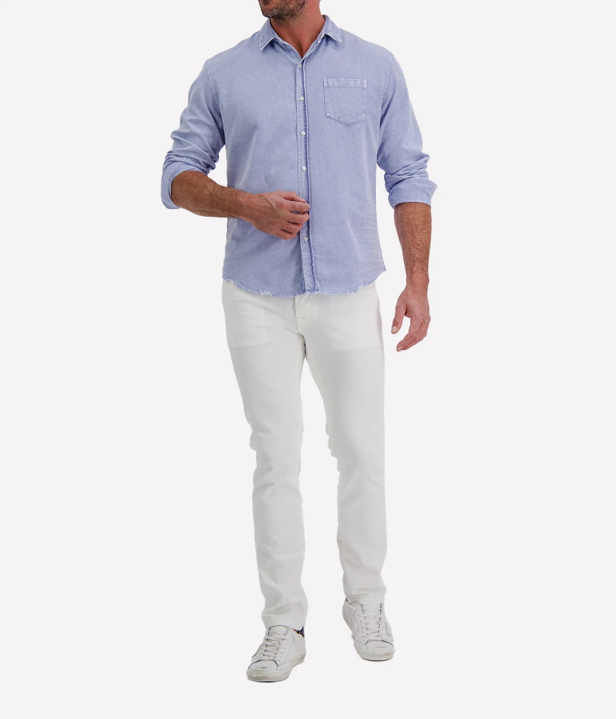 Luke Woven Button Up Shirts In Pool Water Blue