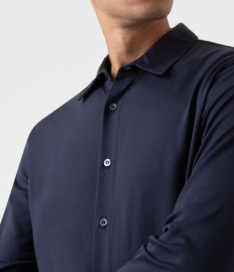 Long Sleeve Jersey Shirt In Navy
