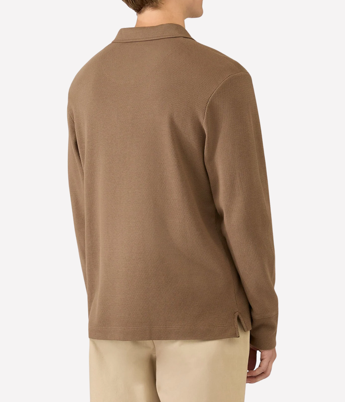 Long Sleeve Cellulock Polo In Dark Cedar
