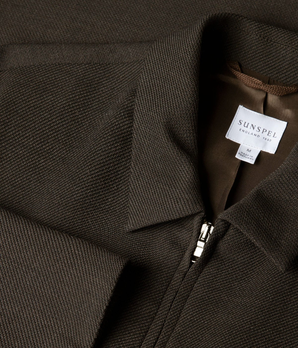 Textured Wool Harrington In Truffle