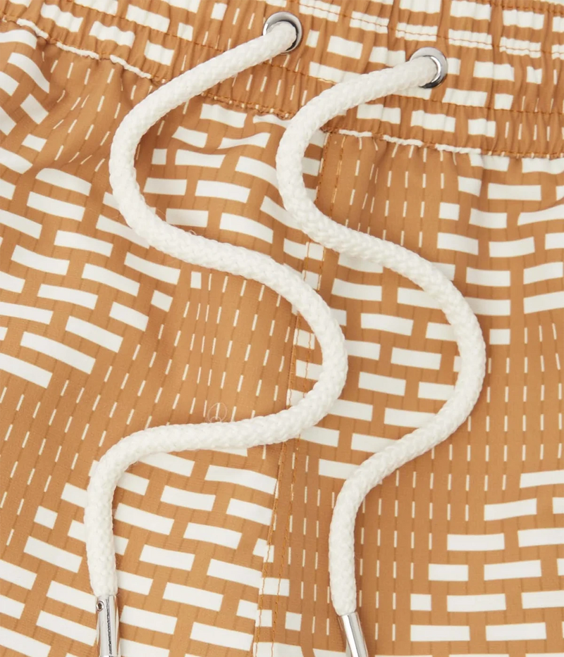 Rio Swim Short Raffia Copa Print in Almond & Ivory