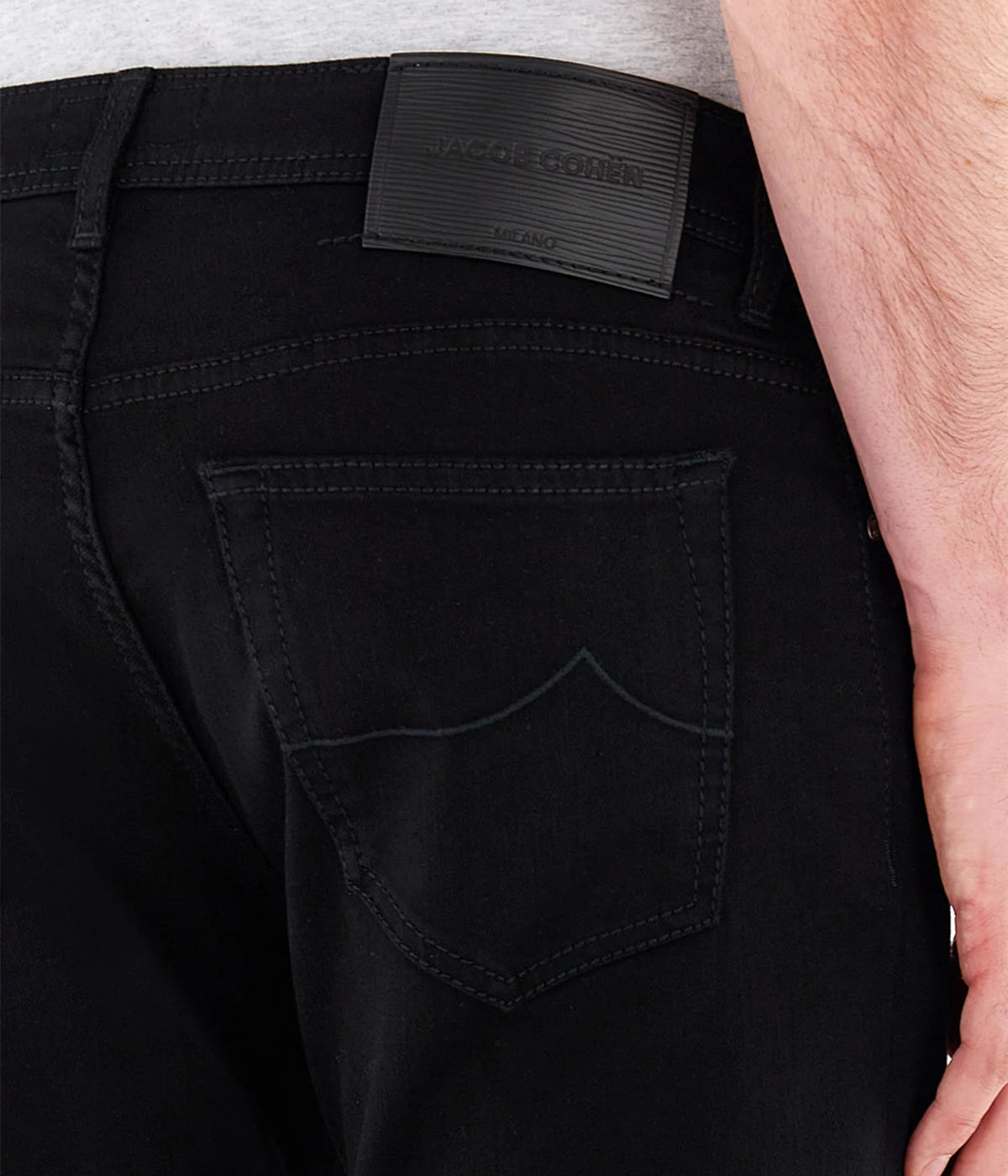 Pant 5 Pkt Slim Fit Bard In 500D Black Leather Patch