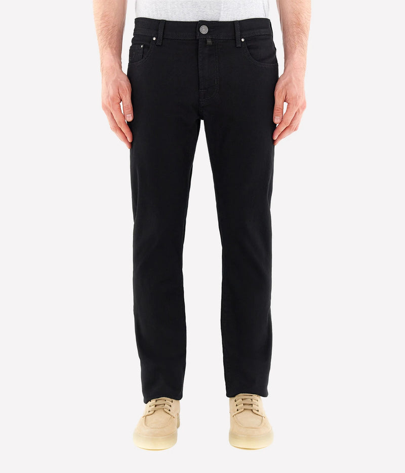 Pant 5 Pkt Slim Fit Bard In 500D Black Leather Patch
