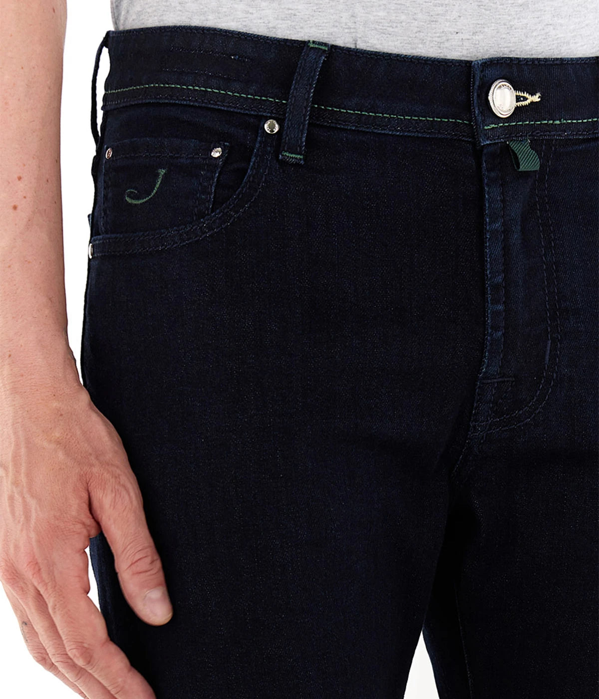 Pant 5 Pkt Slim Fit Bard In 100D Green Patch