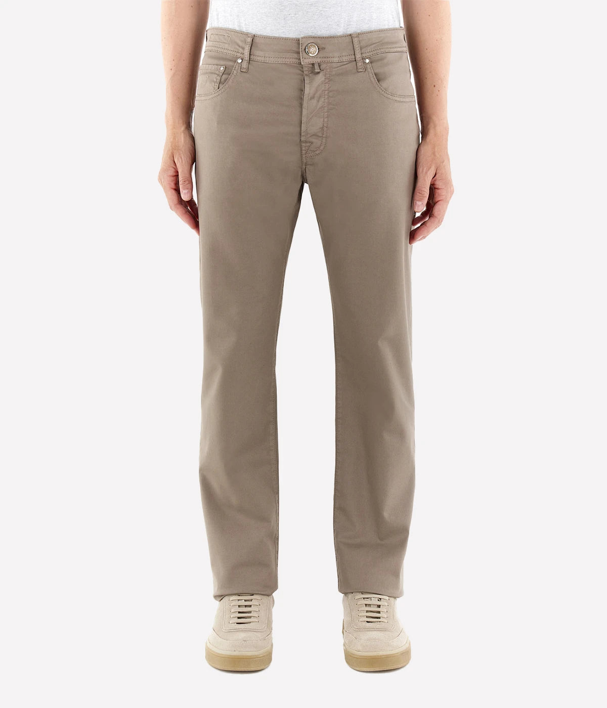 Pant 5 Pkt Slim Fit Bard In B75 Brown Suede Patch