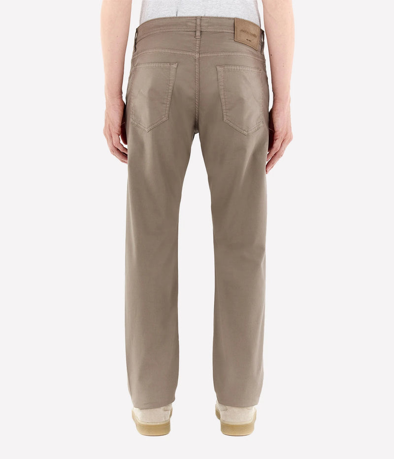 Pant 5 Pkt Slim Fit Bard In B75 Brown Suede Patch