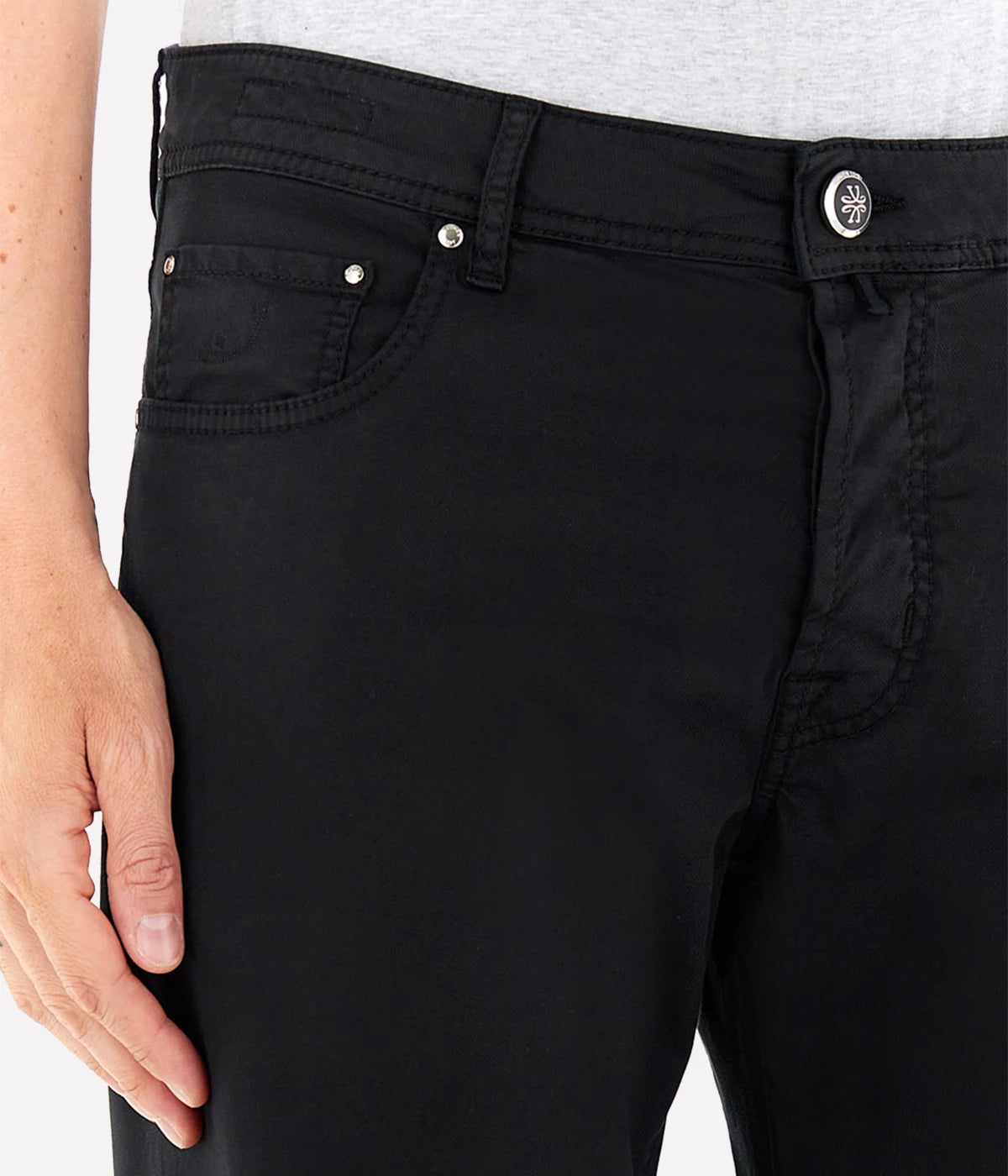 Pant 5 Pkt Slim Fit Bard In C74 Black Suede Patch