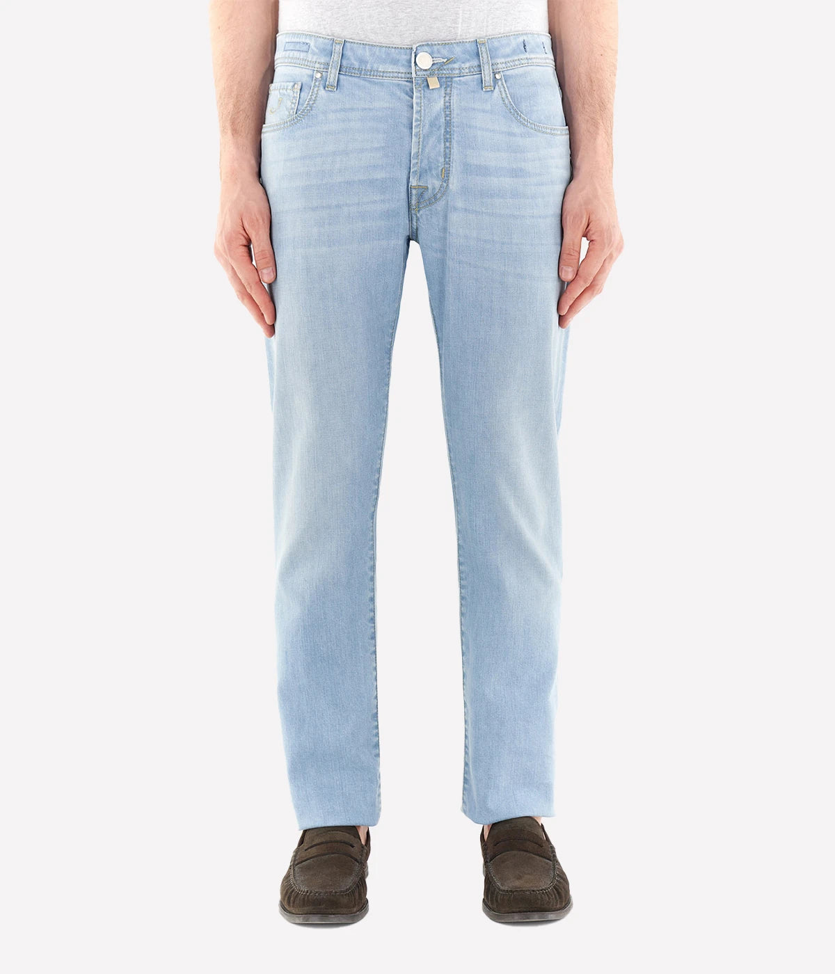 Pant 5 Pkt Slim Fit Bard In 300D Cream Patch